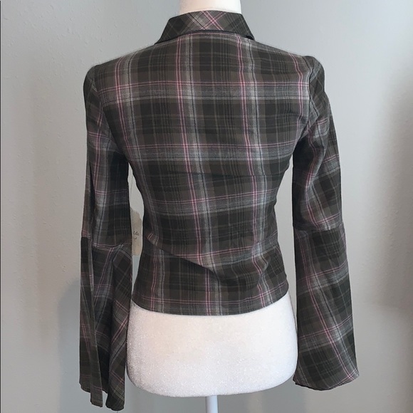 NWT Altar’d State Plaid Button Down Blouse - Picture 3 of 11